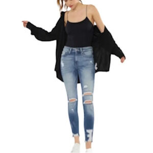 KanCan high rise gray hem ankle skinny jeans, women’s size 26